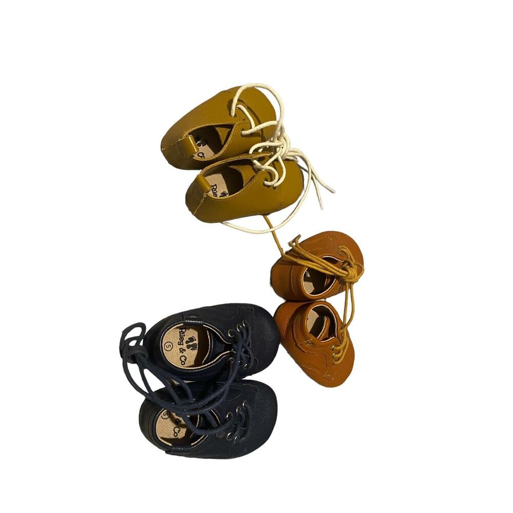 Riley & Co | Brown Slip On Sneakers | Baby Size 5 Set Of 3 Blue Brown Beige